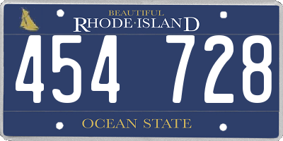 RI license plate 454728