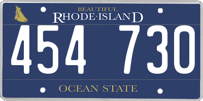 RI license plate 454730