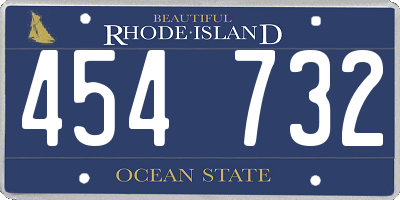 RI license plate 454732