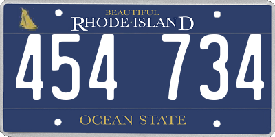 RI license plate 454734