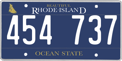 RI license plate 454737