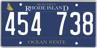 RI license plate 454738
