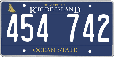 RI license plate 454742