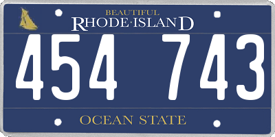RI license plate 454743