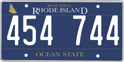 RI license plate 454744