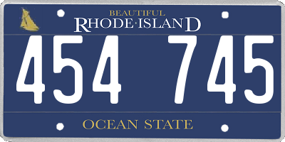 RI license plate 454745