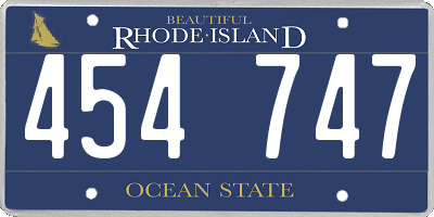 RI license plate 454747