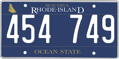 RI license plate 454749
