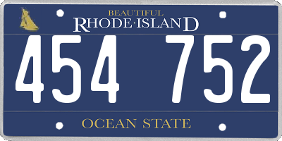 RI license plate 454752
