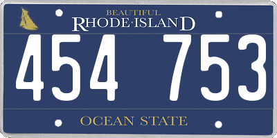 RI license plate 454753