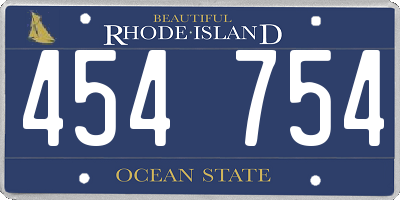 RI license plate 454754