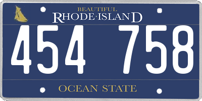 RI license plate 454758
