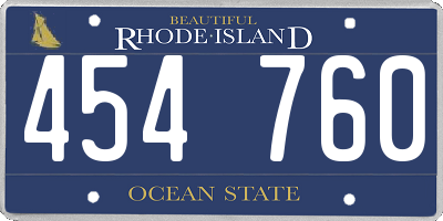 RI license plate 454760