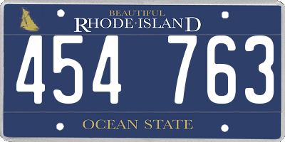 RI license plate 454763