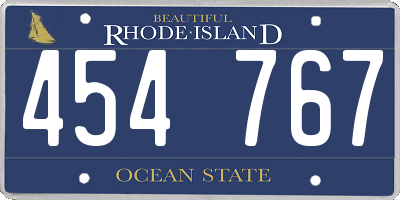 RI license plate 454767