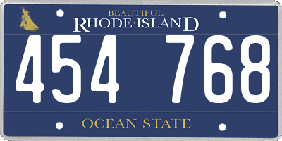 RI license plate 454768