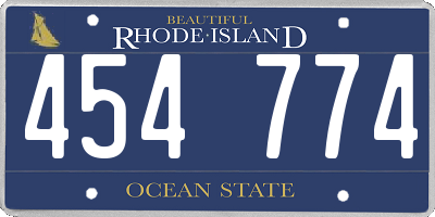 RI license plate 454774