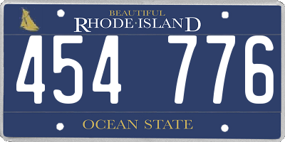 RI license plate 454776