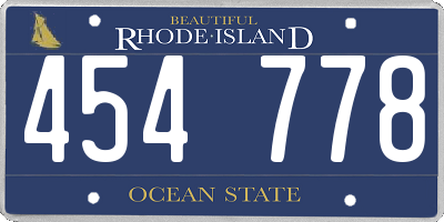 RI license plate 454778