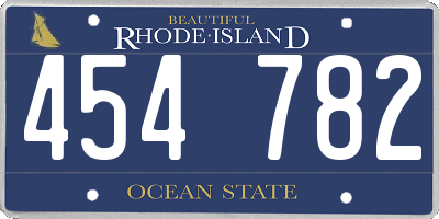 RI license plate 454782