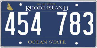 RI license plate 454783