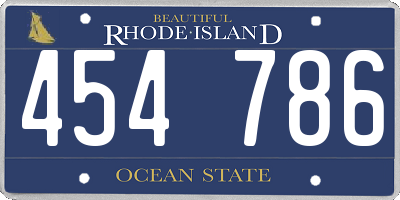 RI license plate 454786