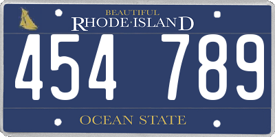 RI license plate 454789
