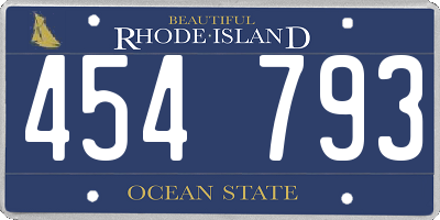 RI license plate 454793