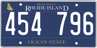 RI license plate 454796