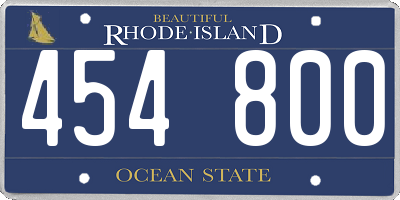 RI license plate 454800