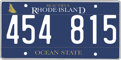 RI license plate 454815