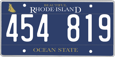 RI license plate 454819