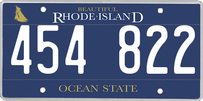 RI license plate 454822