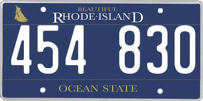 RI license plate 454830