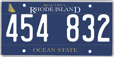 RI license plate 454832