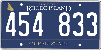 RI license plate 454833