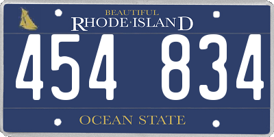 RI license plate 454834