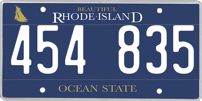 RI license plate 454835