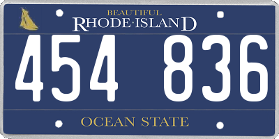 RI license plate 454836