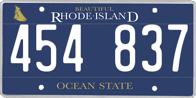 RI license plate 454837