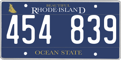 RI license plate 454839