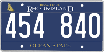 RI license plate 454840