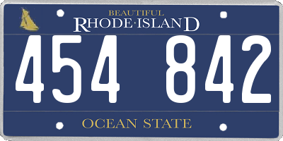 RI license plate 454842
