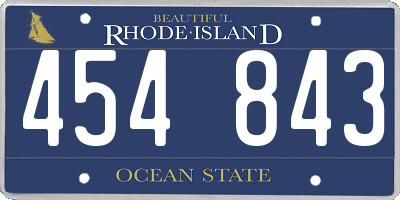 RI license plate 454843