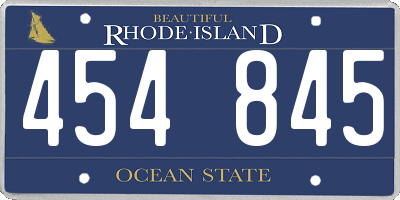 RI license plate 454845