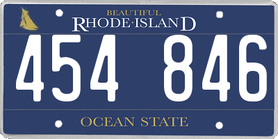 RI license plate 454846
