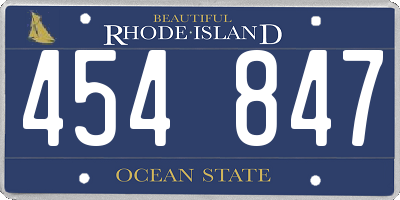 RI license plate 454847