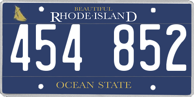 RI license plate 454852