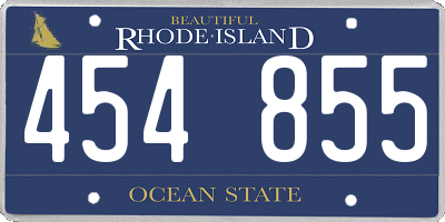 RI license plate 454855