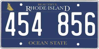 RI license plate 454856